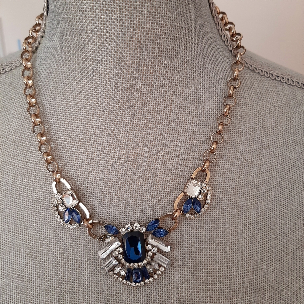Joe Fresh Gold and Blue Statement Necklace